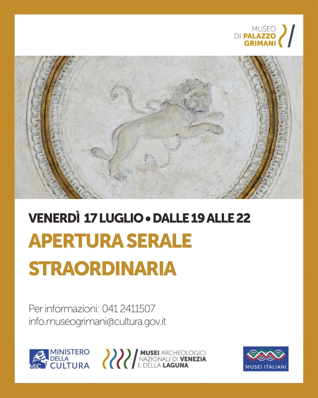 Grimani serale 17 luglio social