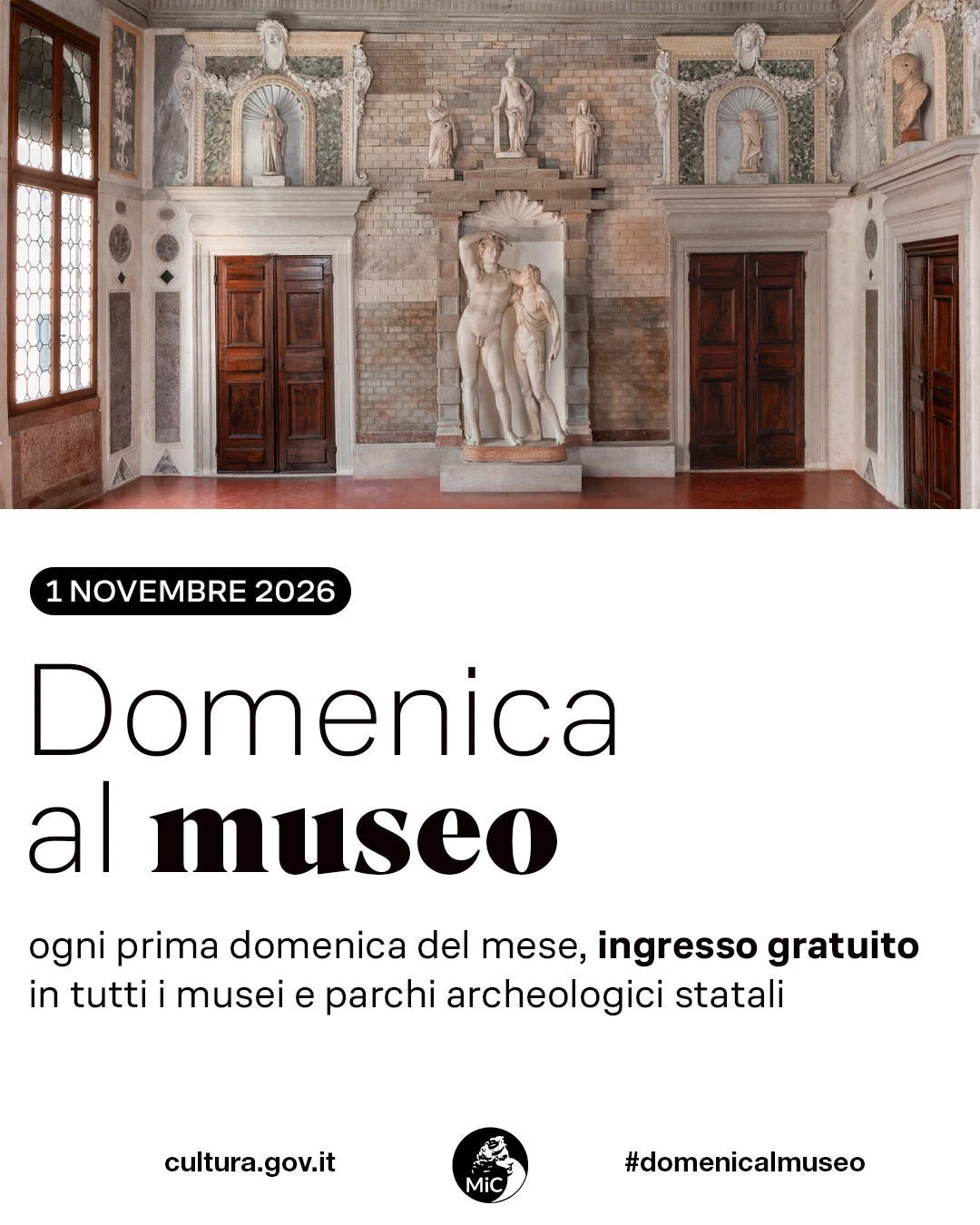 Domenica 1 novembre 2026 ingresso gratuito